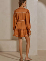 Button Front Long Sleeve Shirt Dress