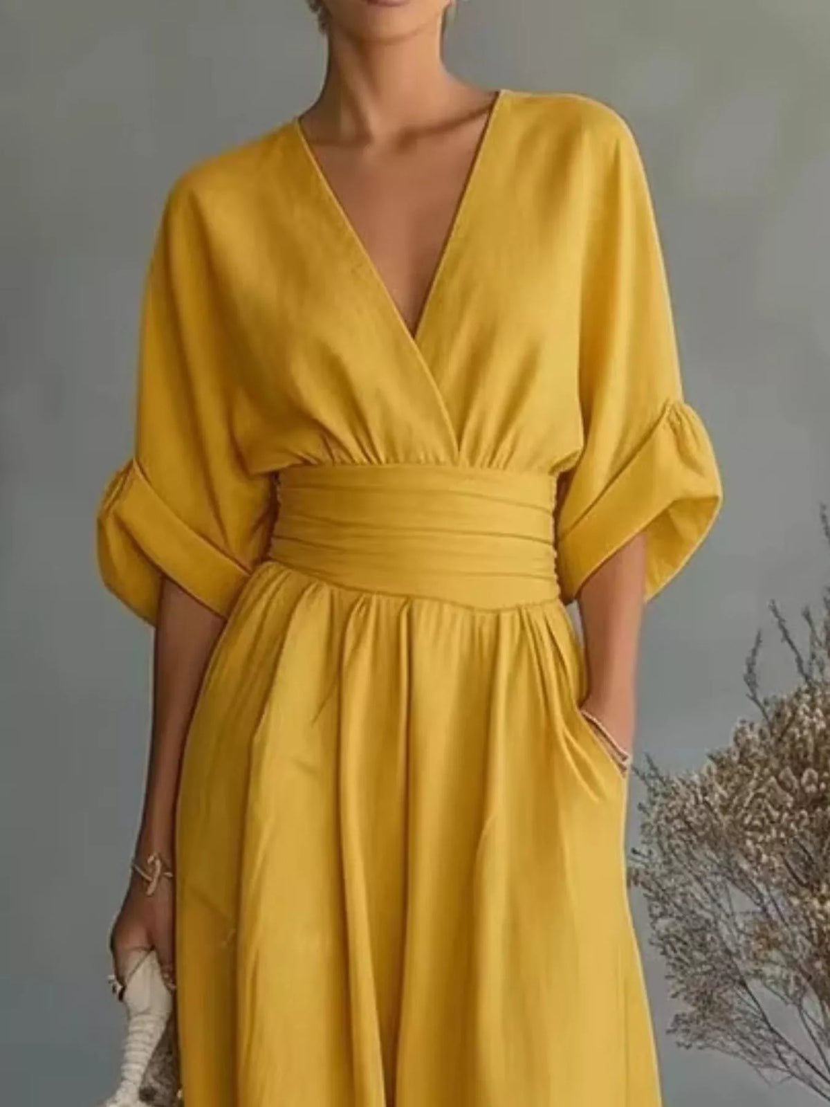 Full Size Half Sleeve Wide-Leg Jumpsuit Plus Size