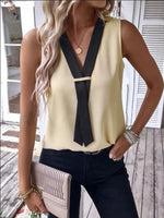 Full SizeV-Neck Contrast Tank Plus Size