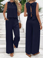 Tie Back Tank and Wide Leg Pants Set