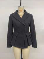 Double-Breasted Peplum Blazer