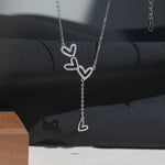 925 Sterling Silver Heart Y-Necklace