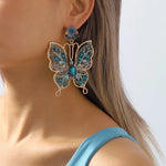 Butterfly Rhinestone Dangle Earrings