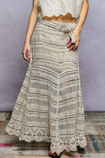 POL Boho Crochet Knit Maxi Skirt
