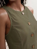 Button-Down Sleeveless Top and Shorts Set