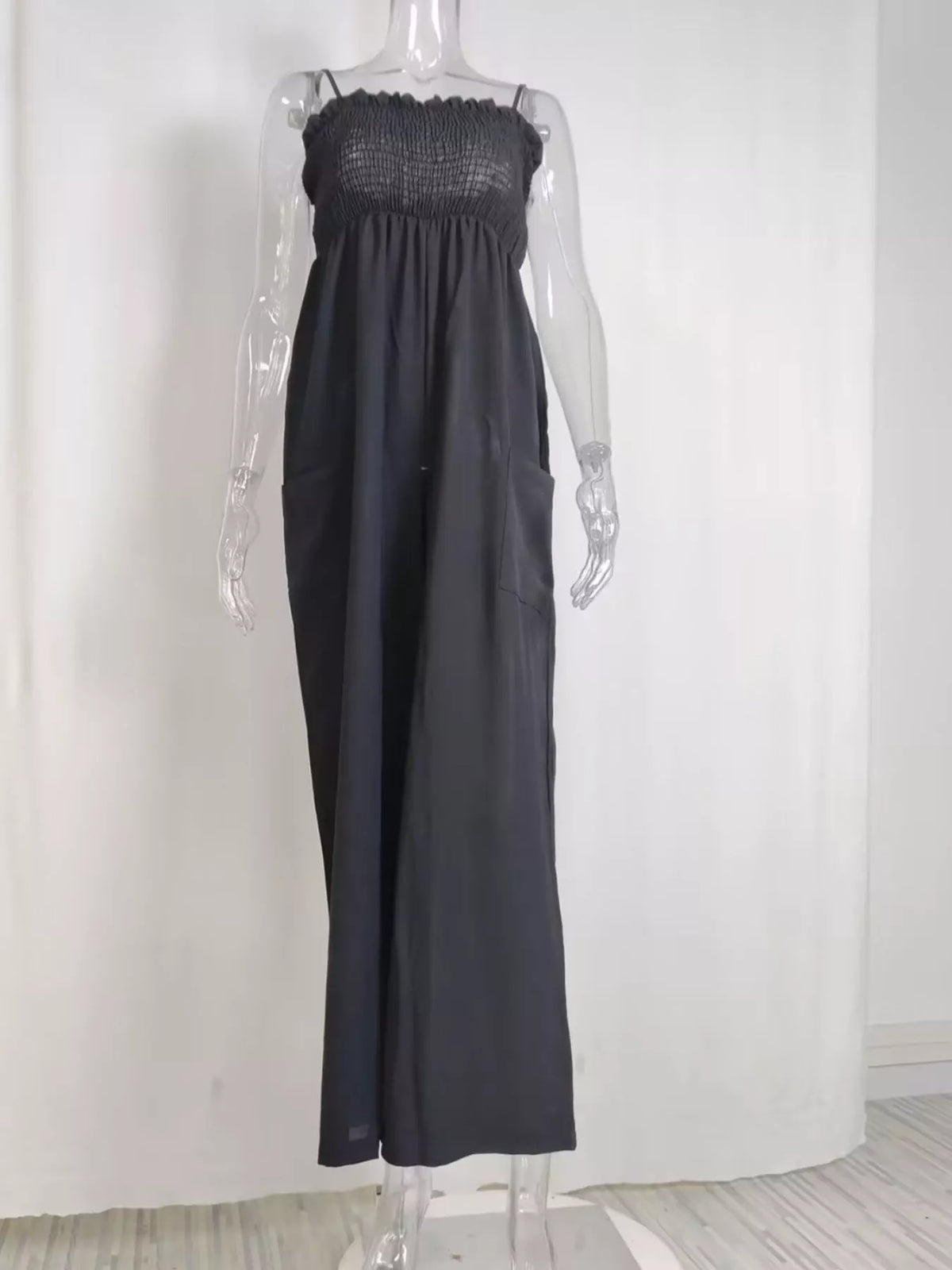 Smocked Wide Leg Jumpsuit