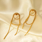 18K Gold-Plated Hoop Chain Earrings