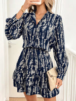 Ruffled Hem Long Sleeve Mini Dress
