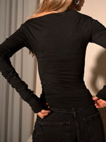 Off-Shoulder Ruched Long Sleeve T-Shirt