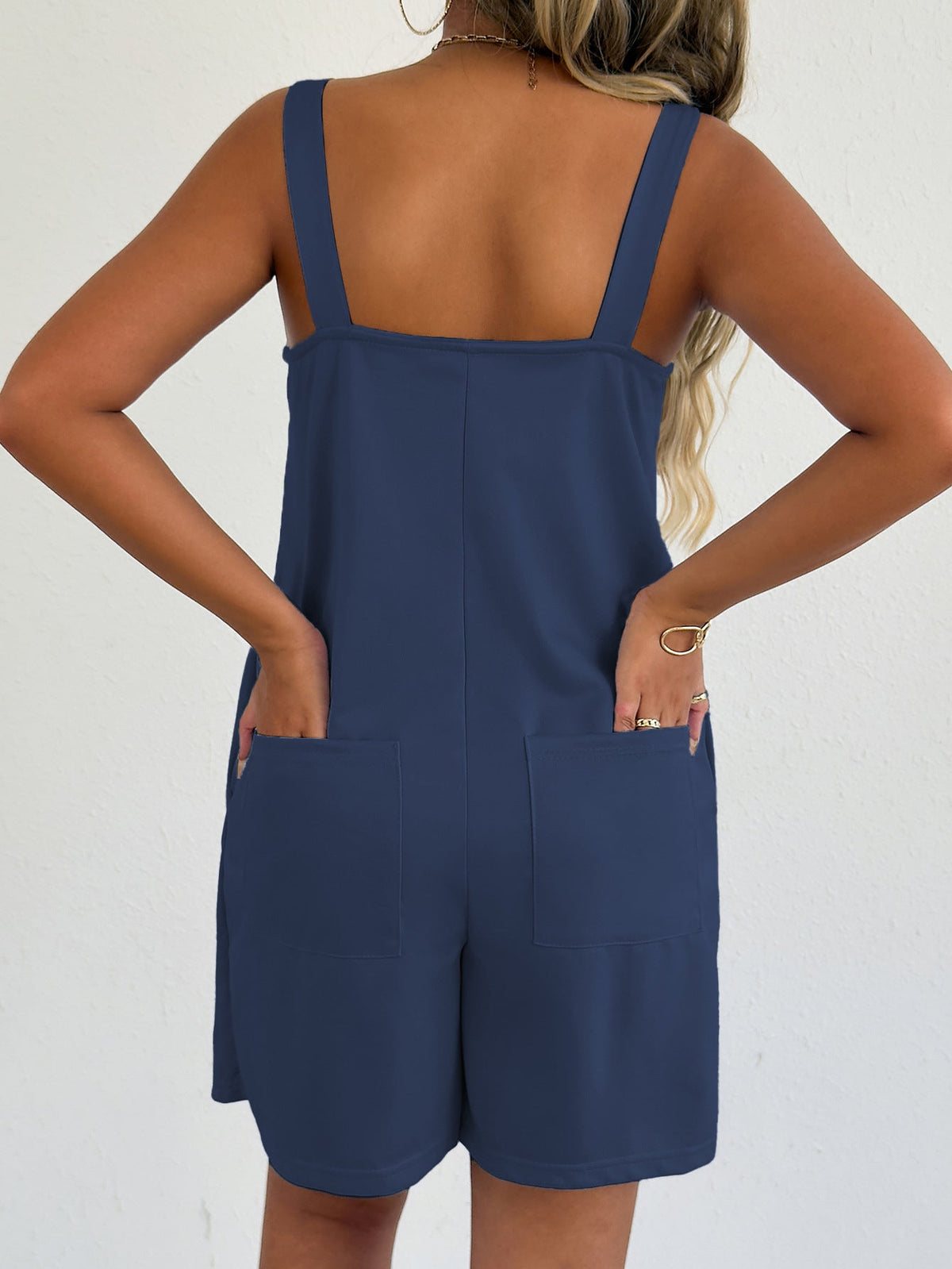 Sleeveless Casual Romper with Side Pockets