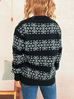 Contrast Ribbed hem Long Sleeve Sweater