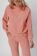 Ribbed Round Neck Top and Pants Set