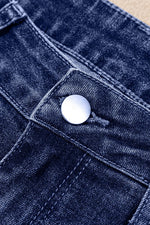 Folded Cuffs Distressed Straight High Waist Jeans