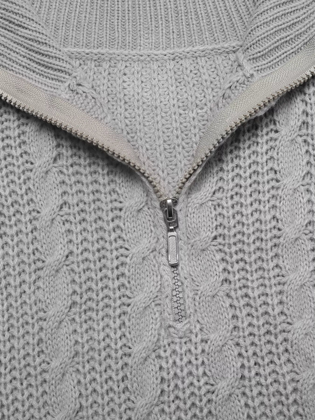 Cable Knit Half Zip Sweater
