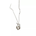 925 Sterling Silver Heart Toggle Clasp Necklace