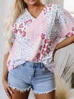 Leopard Print V-Neck Casual Blouse