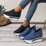 Round Toe Platform Slip-Ons