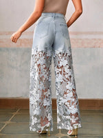 Lace Wide-Leg Jeans