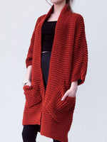 Full Size Chunky Knit Open Front Cardigan Plus Size