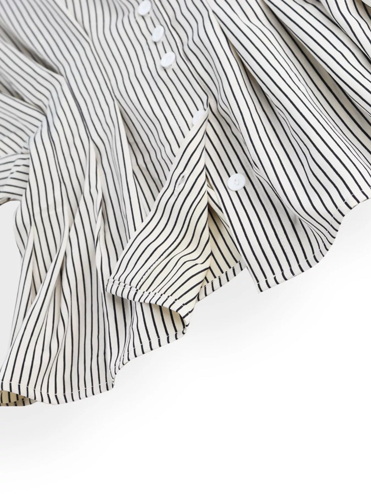Striped Cinched Waist Shirt