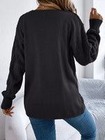 Openwork Open Front Long Sleeve Cardigan