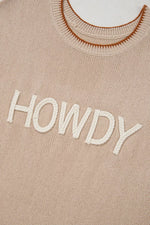 Contrast Trim Knit HOWDY Western Sweater Vest