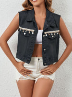 Button Up Denim Vest