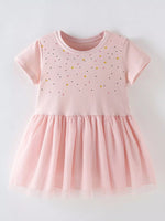 Children's Polka Dot Round Neck Dress