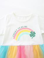 Children's Rainbow Short Sleeve Tulle Dress