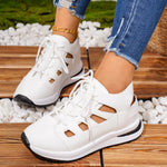 Round Toe Lace Up Sneakers