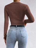Waffle Knit Long Sleeve T-Shirt