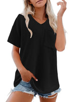 Ribbed V-Neck Oversized T-Shirt