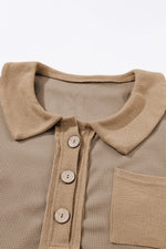 Waffle Knit Button Front Dress