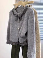 Ruffle Trim Button Up Cardigan