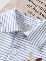 Children's Striped Embroidered Duck Polo