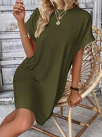 Short Sleeve Mini Tee Dress with Pockets