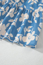 Floral Flutter Shoulder Tiered Flowy Midi Dress