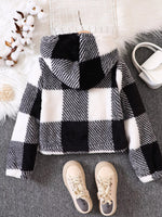 Children's Cozy Plaid Hooded Fleece Jacket
