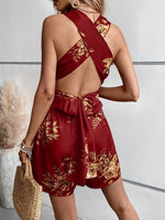 Crisscross Back Printed Romper