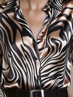 Zebra Print Button Up Shirt
