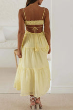Cutout Square Neck Midi Cami Dress