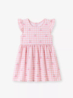 Children's Cherry Gingham Ruffle Sleeve Dress