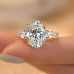 2 Carat 925 Sterling Silver Moissanite Oval Ring