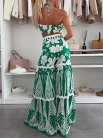 Printed Halter Neck Cami and Skirt Set
