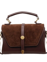 Vintage Suede Flap Crossbody Bag