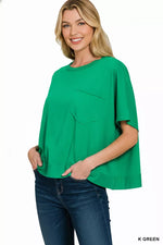 Zenana Exposed Seam Boxy Top