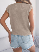Cable Knit Cap Sleeve Sweater