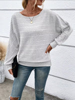 Relaxed Fit Ribbed Knit T-Shirt