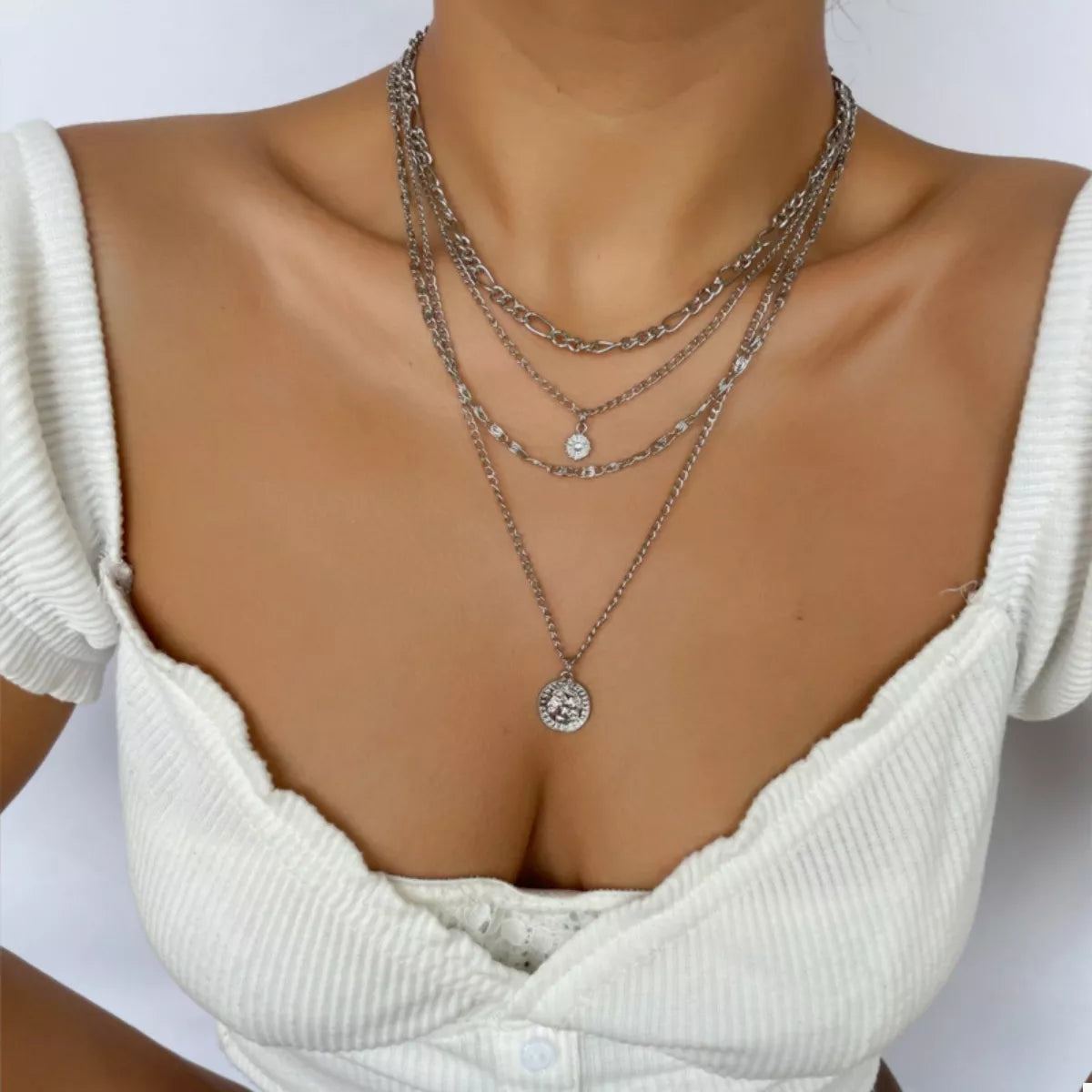Four Layered Pendant Necklace