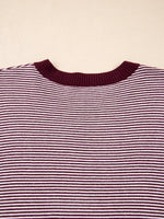 Stripe Color Block Patchwork Dolman Oversize Tunic Sweater